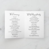 Calligrafie Black and White Folded Wedding Program Programma (Binnen)
