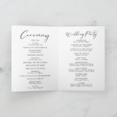 Calligrafie Black and White Folded Wedding Programma (Binnen)