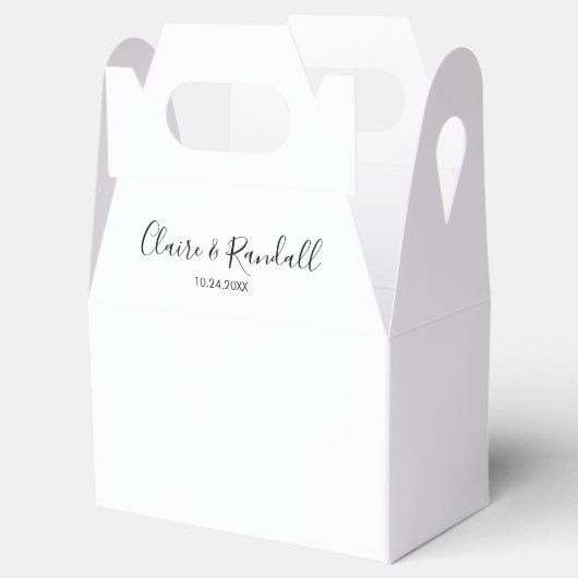 Calligrafie Black and White Wedding Bedankdoosjes (Geopend)