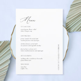 Calligrafie Black and White Wedding Menu