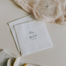 Calligrafie Black and White Wedding Napkins Servet