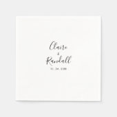 Calligrafie Black and White Wedding Napkins Servet (Voorkant)