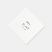 Calligrafie Black and White Wedding Napkins Servet (Hoek)