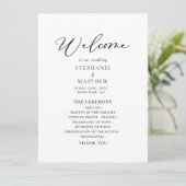 Calligrafie Black and White Wedding Programmakaart (Staand voorkant)