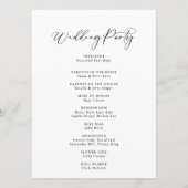 Calligrafie Black and White Wedding Programmakaart (Achterkant)