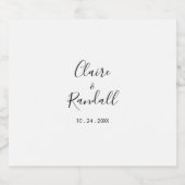 Calligrafie Black and White Wedding Sparkling Wijnetiket (Enkel label)