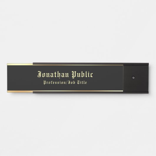 Calligrafie Black en Gold Classic Nostalgische loo Deurbordje (Voorkant)