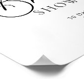 Calligrafie Black en Grey Vrijgezellenfeest Welcom Poster (Hoek)