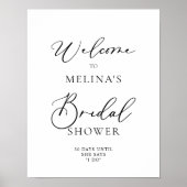 Calligrafie Black en Grey Vrijgezellenfeest Welcom Poster (Voorkant)