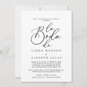 Calligrafie Black en White La Boda de Wedding Kaart (Voorkant)