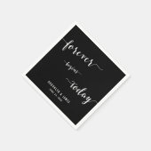 Calligrafie Black Forever Wedding Napkins Servetten (Hoek)