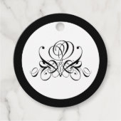 Calligrafie Black Roos Wedding Bedankjes Labels (Voorkant)