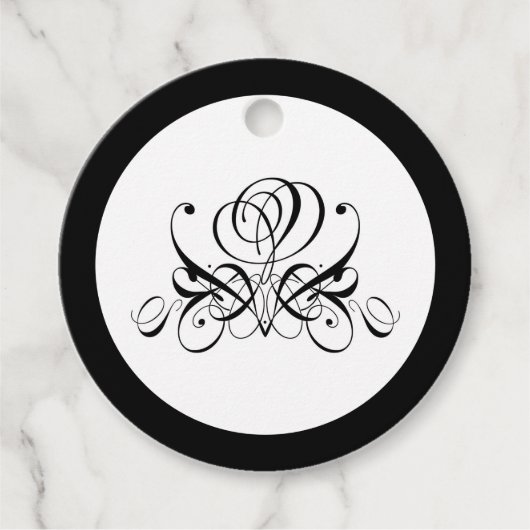 Calligrafie Black Roos Wedding Bedankjes Labels (Voorkant)