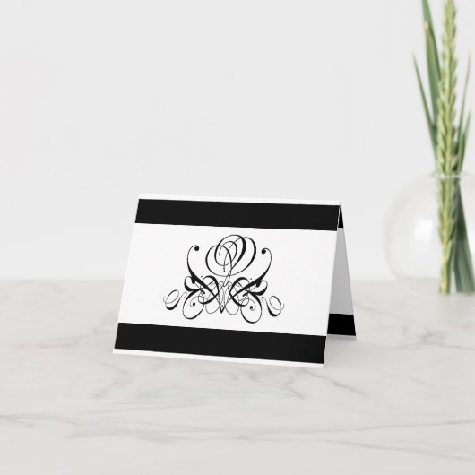 Calligrafie Black Roos Wedding Bedankkaart (Voorkant)