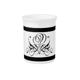 Calligrafie Black Roos Wedding Bier Pitcher