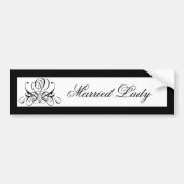 Calligrafie Black Roos Wedding Bumpersticker (Voorkant)