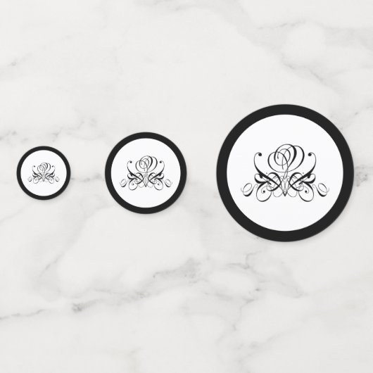 Calligrafie Black Roos Wedding Confetti (Voorkanten)