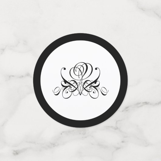 Calligrafie Black Roos Wedding Confetti (Kleine voorkant)