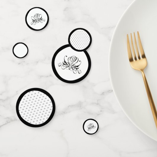 Calligrafie Black Roos Wedding Confetti (Groep)