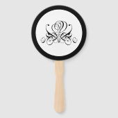 Calligrafie Black Roos Wedding Handwaaier (Voorkant)