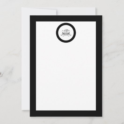 Calligrafie Black Roos Wedding Kaart (Voorkant)