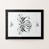 Calligrafie Black Roos Wedding Legpuzzel (Horizontaal)