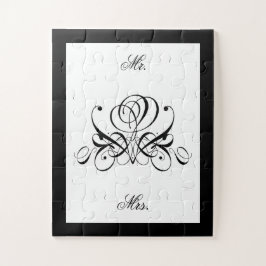 Calligrafie Black Roos Wedding Legpuzzel