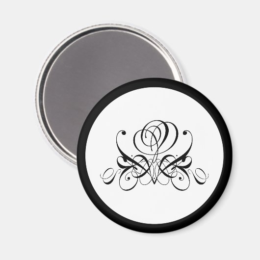 Calligrafie Black Roos Wedding Magneet (Voorkant / Achterkant)