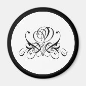 Calligrafie Black Roos Wedding Magneet (Voorkant)