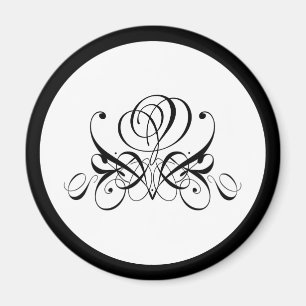 Calligrafie Black Roos Wedding Magneet