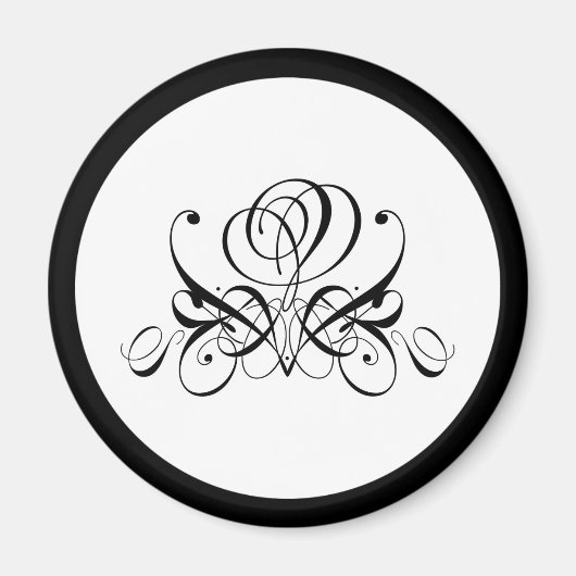 Calligrafie Black Roos Wedding Magneet (Voorkant)