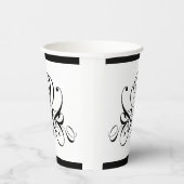 Calligrafie Black Roos Wedding Papieren Bekers (Rechts)