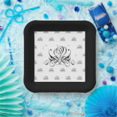 Calligrafie Black Roos Wedding Papieren Bordje (Feest)