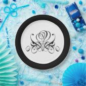 Calligrafie Black Roos Wedding Papieren Bordje (Feest)