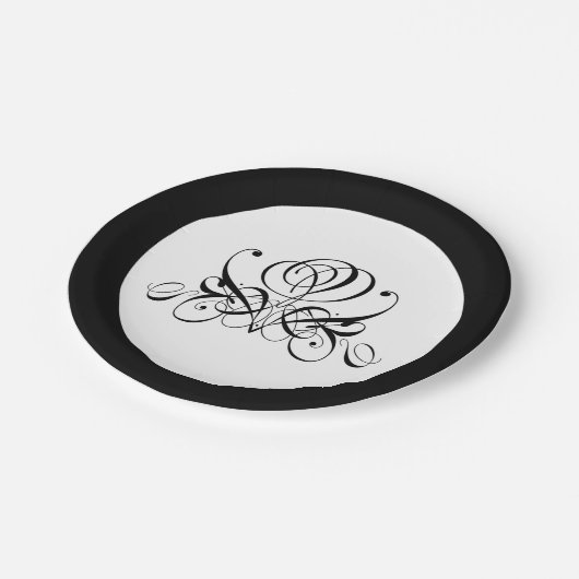 Calligrafie Black Roos Wedding Papieren Bordje (Gekanteld)