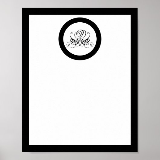 Calligrafie Black Roos Wedding Poster (Voorkant)