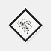 Calligrafie Black Roos Wedding Servet (Hoek)