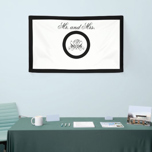 Calligrafie Black Roos Wedding Spandoek (Beurs)