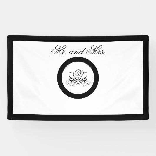 Calligrafie Black Roos Wedding Spandoek (Horizontaal)