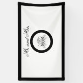 Calligrafie Black Roos Wedding Spandoek (Verticaal)