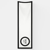 Calligrafie Black Roos Wedding Spandoek (Verticaal)