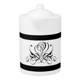 Calligrafie Black Roos Wedding Theepot
