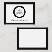 Calligrafie Black Roos Wedding Visitekaartje (Voorkant / Achterkant)