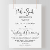 Calligrafie Black Wedding Unplugged Ceremony Poster