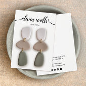 Calligrafie Black White Earring Display Kaart