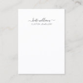 Calligrafie Black White Earring Display Kaart Visitekaartje (Voorkant)