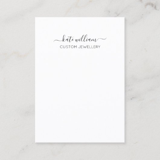 Calligrafie Black White Earring Display Kaart Visitekaartje (Voorkant)