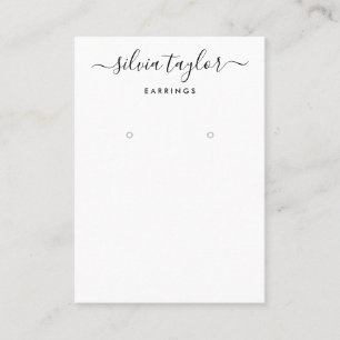 Calligrafie Black White Earring Display Kaart Visitekaartje