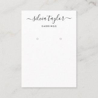 Calligrafie Black White Earring Display Kaart Visitekaartje