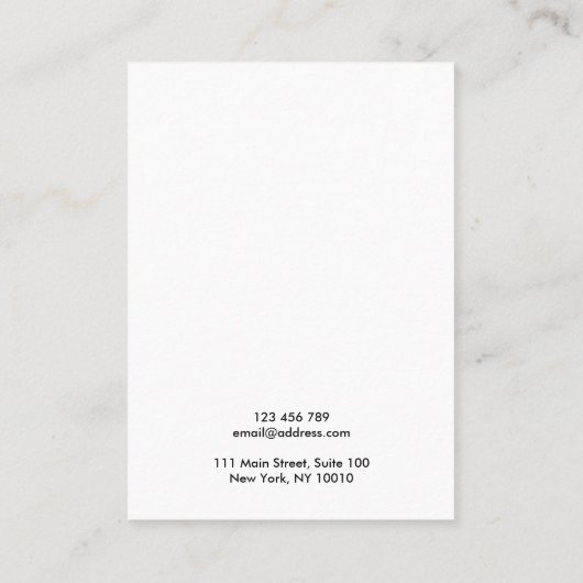 Calligrafie Black White Earring Display Kaart Visitekaartje (Achterkant)